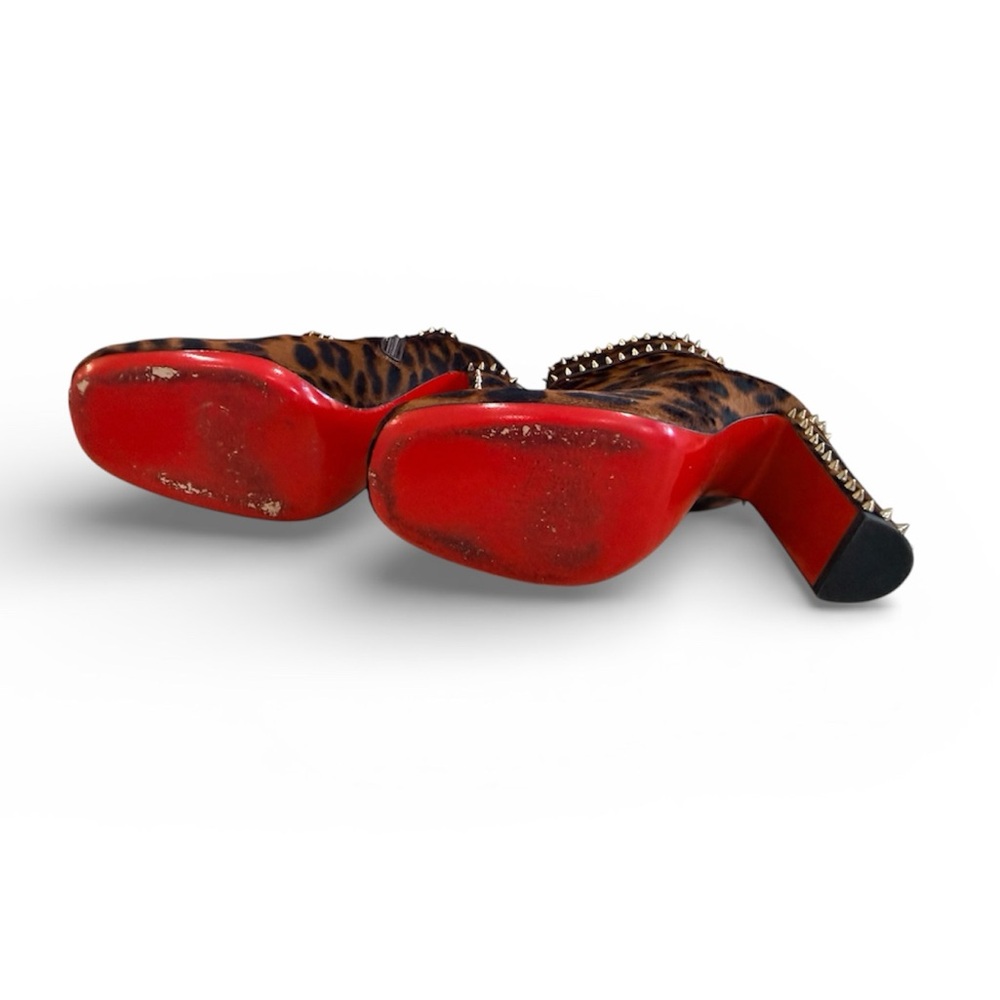 Christian Louboutin Leopard Ankle Boots with Studded Detail - Picture 2 of 3